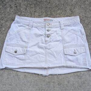 Aeropostale Vintage Y2K Mini Micro Low-rise Cream White Skirt Size 9/10 31 Waist